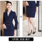 Blue suit + skirt / S