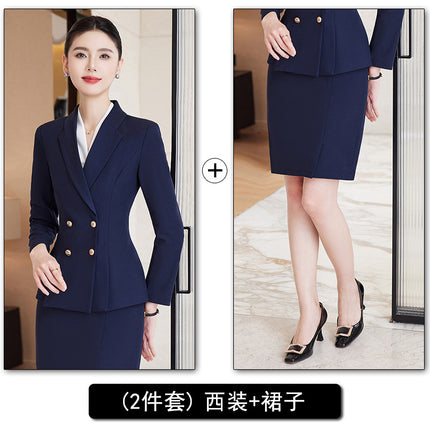 Autumn and Winter Professional Small Suit Suit, Feminine Formal Suit Two-Piece Suit, Beautician Front Desk Work Clothes
