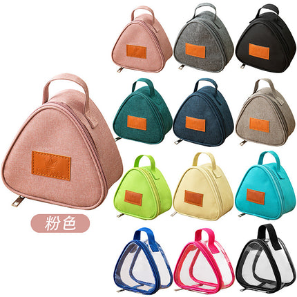 Triangular Lunch Box Handbag Polyester Rice Ball Insulated Lunch Box Bag Thickened Aluminum Foil Office Worker Lunch Bag Student Lunch Bag