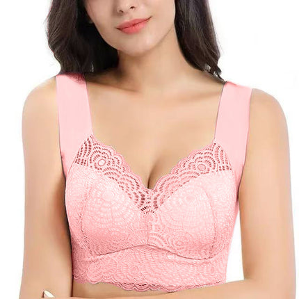 Thin Large-Size Foreign Trade Bra with Beautiful Back Design, Seamless Underwear for Plus-Size Women, Vest-Style Push-Up Bra That Makes Big Breasts Appear Smaller, Direct Sales