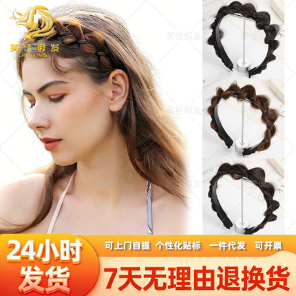Hair Accessory Fishbone Braid Headband Wig Braided Hair Flower Style Twist Braid Hairband Hair Accessory Hair Tie Handmade