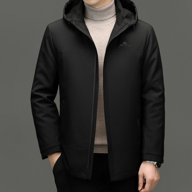 2024 Winter fleece-lined Thickened Cotton Coat Men's Middle-aged and Elderly Dad Hat with Removable Inner Liner Warm Cotton Coat