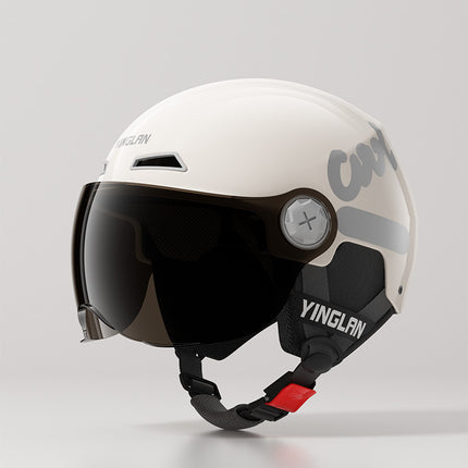 Camp cable helmet female electric car 3c new national standard four seasons universal battery car motorcycle male retro helmet half winter