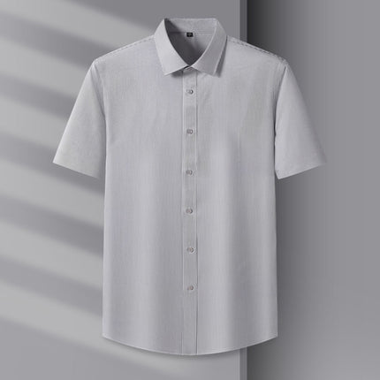 Counter Men's and Women's Summer Natural Modal Short-Sleeved White Shirt, No-Iron, Anti-Wrinkle, High-End Cool Cloud Shirt