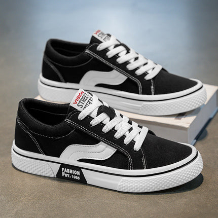 Summer and Autum Breathable Canvas Shoes Large Size 45 Shoes Men's 46 Black Sneakers Plus Fat and Widened Casual Shoes Cloth Shoes