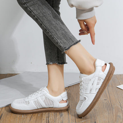 2024 new spring and summer Joker pedal breathable mesh mesh casual white shoes mesh shoes women's shoes wholesale