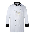 Long-sleeved white shirt with black collar (single top) / M
