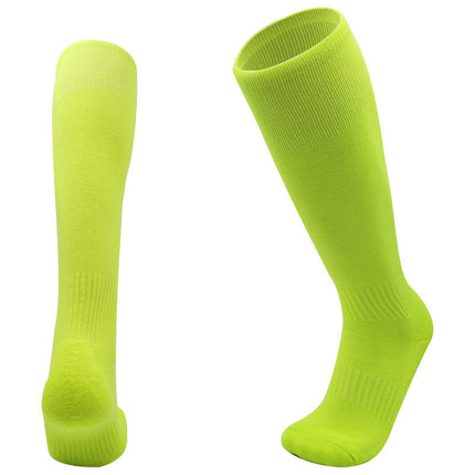 Professional training game children's solid color football socks men's thickened towel bottom long tube knee-high sports socks wholesale