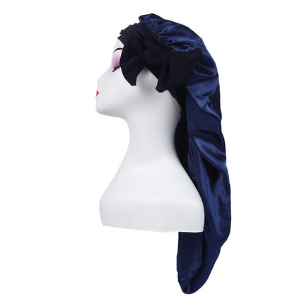 Amazon's New Women's Ribbon Long Hat Satin Nightcap Hairdressing Shower Cap Hair Care Cap Long Tail Turban Hat
