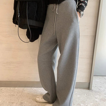 Niche alrig * t Design Narrow Waist Arc Banana Pants Women's Lazy Style Leisure Loose Drawstring Thickened Wei Pants