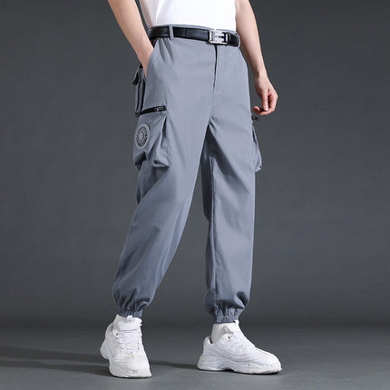 Summer Cooling Air Conditioning Pants with Fan Men's Pants Workers Workplace Clothes Charging Refrigeration Welder Labor Protection Work Pants Men