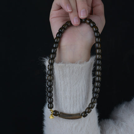 Shen Guibao Chen Xiang 8mm Double Ring Half Bracelet Barrel Bead Bracelet Five Sutra String Beads Niche Wen Play Jewelry Wholesale