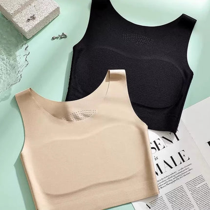 New Seamless Corset, Natural Cup Reduction, Invisible Fit, Wide Shoulder Straps, Comfortable Tube Top, Breathable Holes in the Back, Sweat-Wicking Wrap