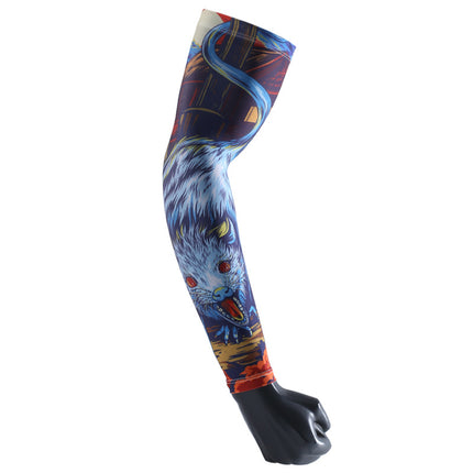 Chinese Zodiac Flower Arm Sun Protection Ice Sleeve Men's and Women's Couple's Riding Locomotive Ice Silk Sleeve Summer UV Protection Fishing Arm Protection
