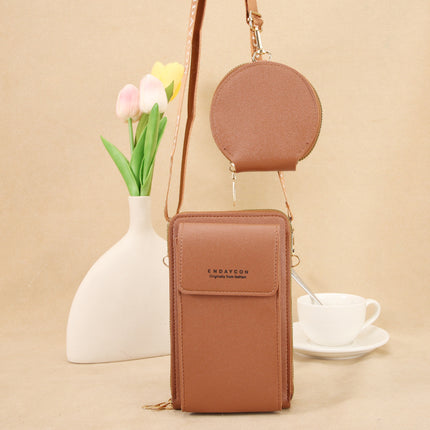 Cross-Border Two-Piece Mobile Phone Bag for Women, Small Diagonal Cross-Body, Versatile, Multi-Functional, Cute, Vertical Shoulder Bag for Mobile Phone