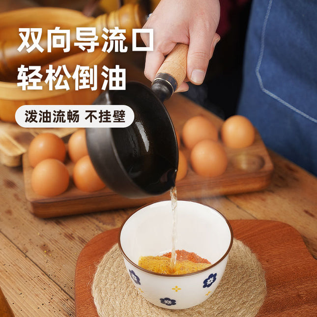 New deep hot oil small pot cast iron pan oil pouring artifact non-stick mini oil spray household small oil pan