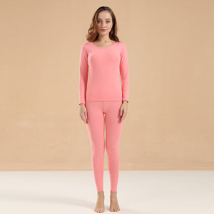 Autumn and Winter Pure Cotton Thermal Underwear Set for Women, Solid Color Base Layer, All-Cotton Sweater, Thin Thermal Underwear for Students and Young Girls