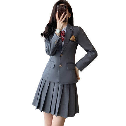 British Academy Style Suit Three-Piece Set Female Kindergarten Teacher Garden Dress jk Uniform suit Student Class Uniform Spring and Autumn