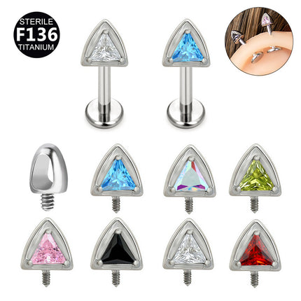 F136 Titanium Alloy Ear Bone Nail Cat Ear 0.9 Tooth Internal Thread Lip Nail Fashionable Versatile Cartilage Piercing Ear Bone Nail