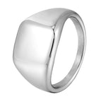 Steel Square Glaosy Ring / 6.