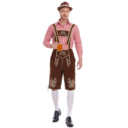 European and American New Products German Oktoberfest Clothing Shirt Overalls Hat Three-Piece Suit Men's Beer Suit