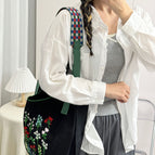 Red and white square wide shoulder strap