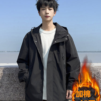 plus size Men's Windproof Waterproof Jacket Winter Plus-sized Jacket Korean Loose Cotton-padded cotton and thickening Jacket