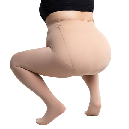 Light leg artifact stockings women's plus size fat m 100.00kg autumn and winter fleece-lined thickened plus fat increase flesh color bottoming pantyhose
