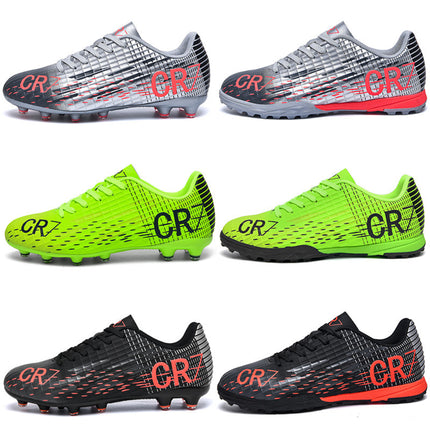 Cross-Border Cr7 Football Shoes Tf Broken Spikes Artificial Turf Ag Spike Leather Football Shoes for Men, Women, Kidsren, Teenagers and Students Training Shoes