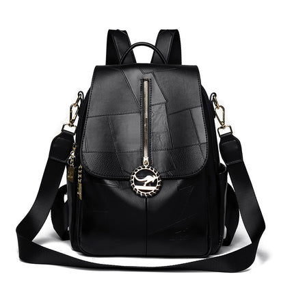 Women's Backpack 2025 New Women's Backpack Fashionable and Versatile Splicing Large Capacity Trendyy Casual Travel Bag