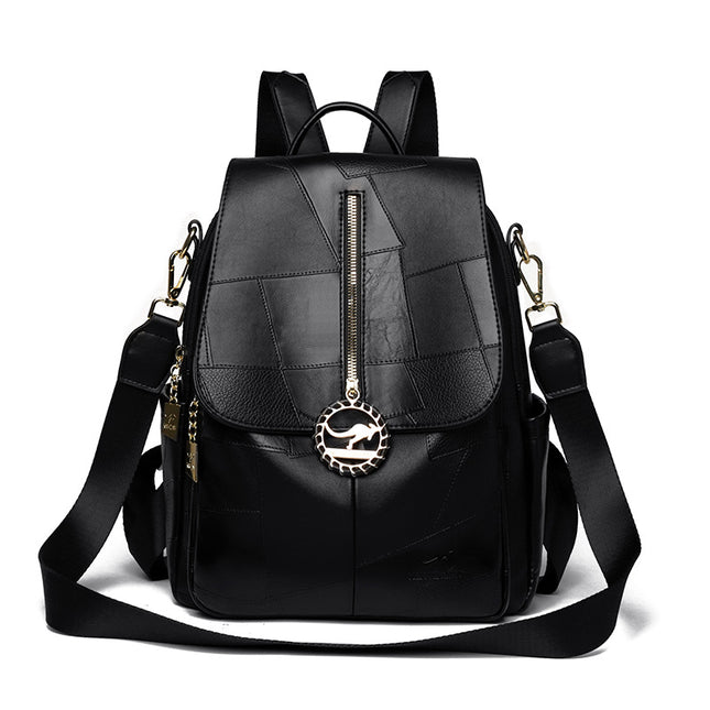 Women's Backpack 2025 New Women's Backpack Fashionable and Versatile Splicing Large Capacity Trendyy Casual Travel Bag