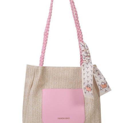 2025 Summer Popular Bags for Women, Woven Large-Capacity Tote Shoulder Bag, Fresh and Simple Handbag, Simple and Fashionable
