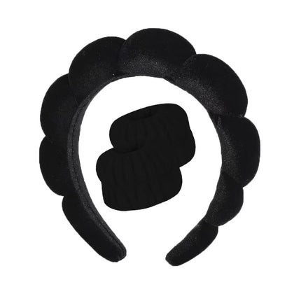 Gold Velvet spa headband hair wristband towel twist headband European and American sponge high Skull top face washing headband High sense