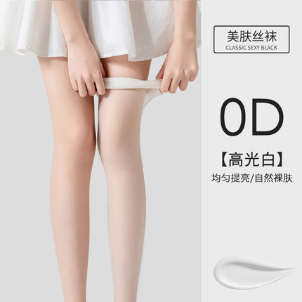 White Sheer Stockings for Women, Thin Anti-Snag Durable Black Stockings, Summer 0D Pantyhose, Bare-Leg Effect, Pineapple Socks