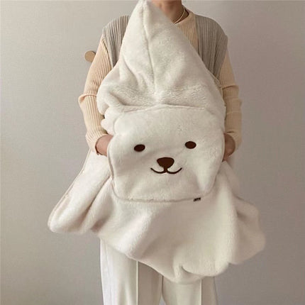 Embroidered Bear Baby Carrier Blanket, Windproof Stroller Warm Blanket, Portable Cover, Suitable for All Seasons