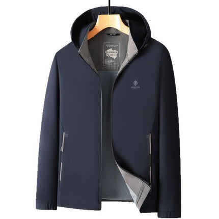 2025 Autumn Middle-aged and Elderly Dad Jacket Coat New Business Removable Hooded Autumn Casual Fashion All-match