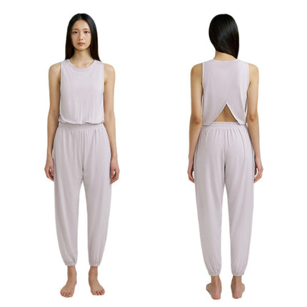 25 New Autumn Sports Yoga Wear Jumpsuit for Women, Sleeveless, Beautiful Back, Slit, Loose, Casual, Pilates Fitness for Women