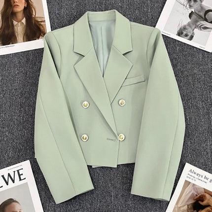 Emerald Green Short Suit Jacket Women's 2023 Spring and Autumn New Style Small High-Level Casual Elegant Suit Top
