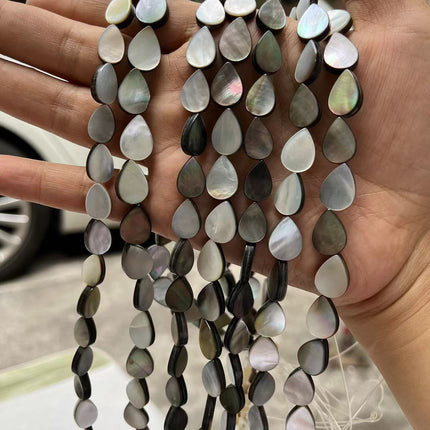 Seawater Shell Black Shell 10*14/9*13MM Drop-shaped Straight Hole Shell DIY Necklace Bracelet Jewelry Accessories