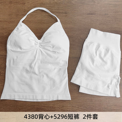 suit DF Amazon Explosions Shorts Small Bra High Elastic Superfine Extinction Nylon Hanging Neck Beauty Back Sports Vest