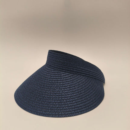 Amazon Hot Selling Straw Hat Women's Empty Top Straw Hat Rollable Adjustable Empty Top Straw Hat Duck Tongue Folding Straw Hat