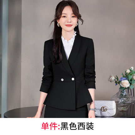 navy blue Professional suit Women's Fashion Elegant Suit Shirt Three-piece Hotel Manager Work Clothes Front Desk Uniform