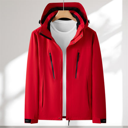 Windproof and Waterproof Three-in-One Down Jacket Fleece Graphene Hooded Work Clothes Jacket Work Clothes Printing