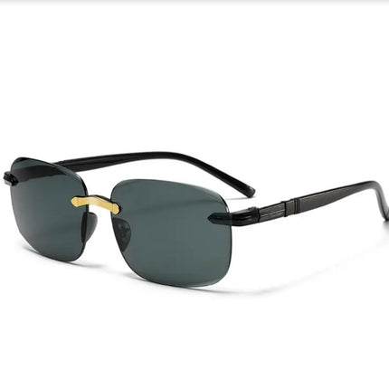 Frameless Edge-Cut Trendy Sunglasses, Fashionable Driving Anti-Uv Glasses, Douyin Live Broadcast Sunglasses for Men and Women