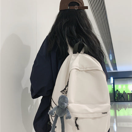 Backpack Men's and Women's Simple Large Capacity Travel Backpack Women's Casual Trendy Cool Junior High School Student Senior high school College Student Schoolbag