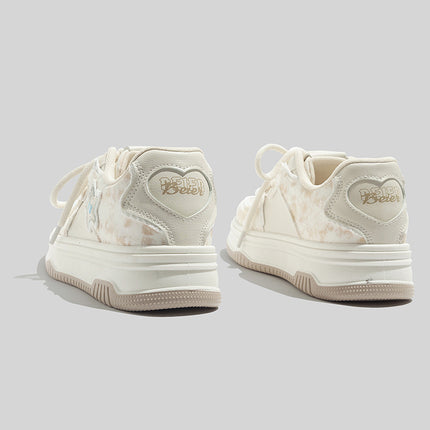 Beier Sweet White Sneakers for Women 2026 Spring New Versatile Fashionable Casual Thick-Soled High-Value Student Sneakers