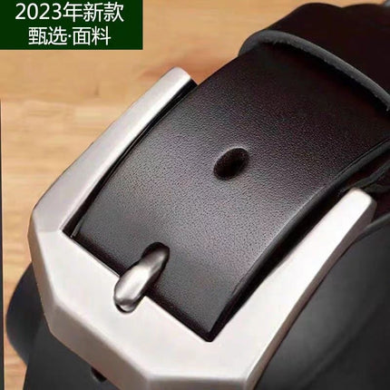 Cross-border men's leather pin buckle belt retro belt fashion casual real cowhide jeans belt manufacturers wholesale