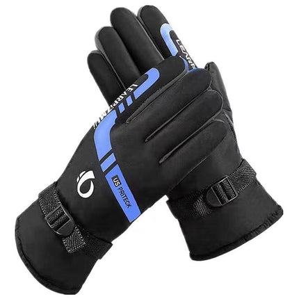 Men's and Women's Winter Warm Gloves Thickened fleece-lined Motorcycle Electric Vehicle Cold-proof Cotton Gloves Outdoor Windproof Ski Gloves