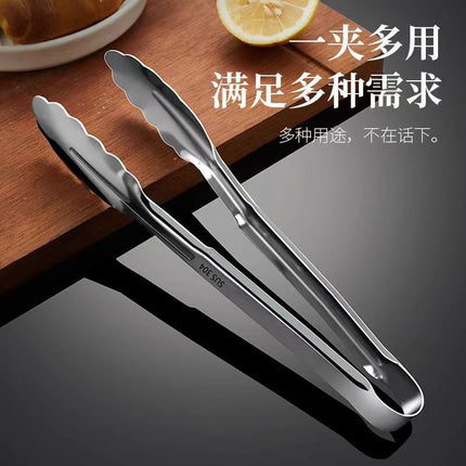 304 Stainless Steel Tongs Commercial Kitchen Tongs Barbecue Steak Barbecue Tongs Anti-Scalding Bread Tongs