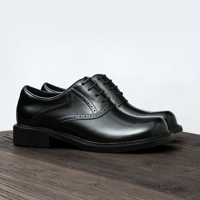 Men's Genuine Leather Shoes 2026 New Style Business Casual Wide-Footed Men's Shoes British-Style Brogue Oxford Shoes